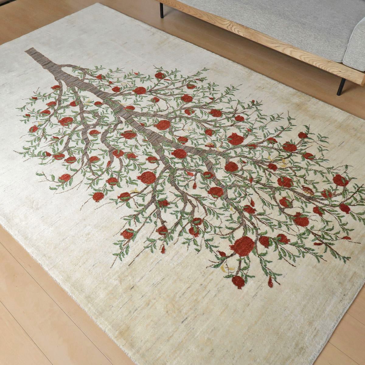 プレミアムギャッベ/ホシナマイ(ルリバフ) 294×188cm(HX-19662)