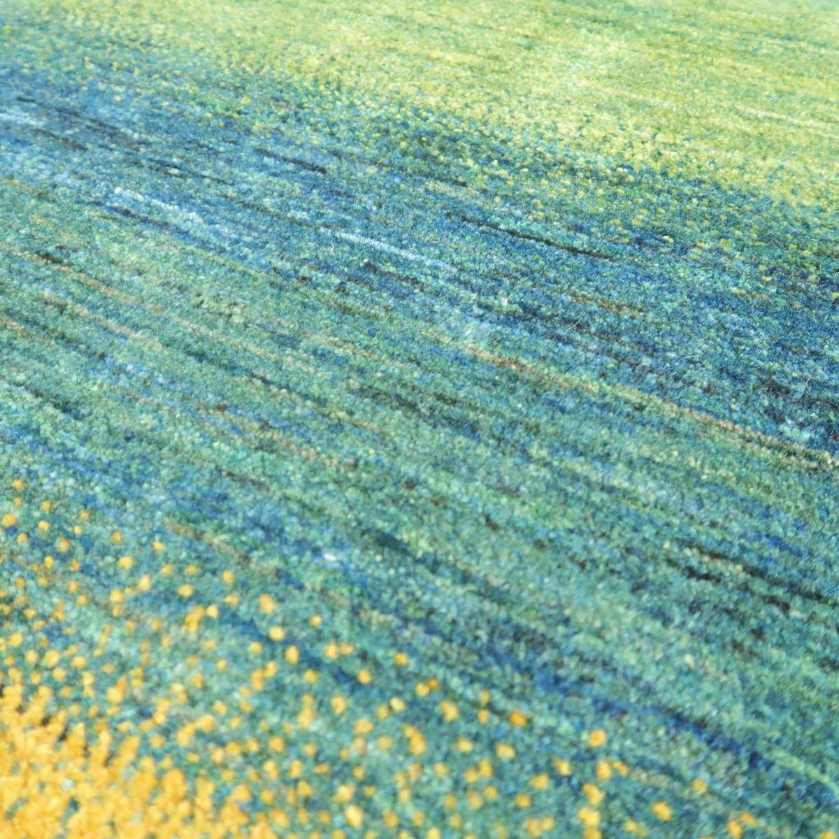 プレミアムギャッベ/ホシナマイ(ルリバフ) 265×163cm(HX-26652)