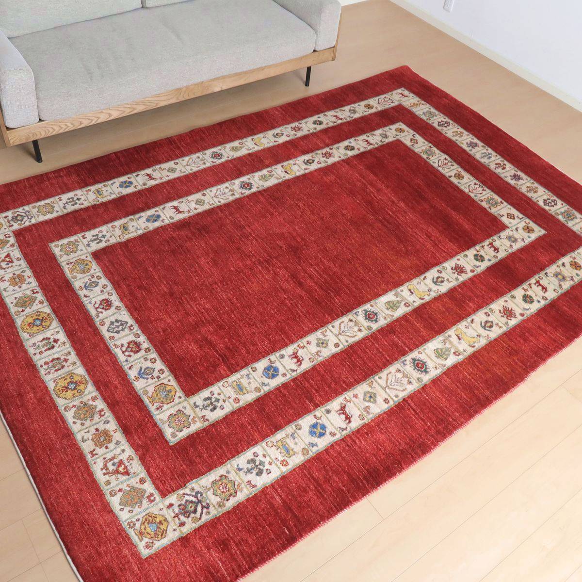 プレミアムギャッベ/ホシナマイ(ルリバフ) 292×203cm(HX-28301)