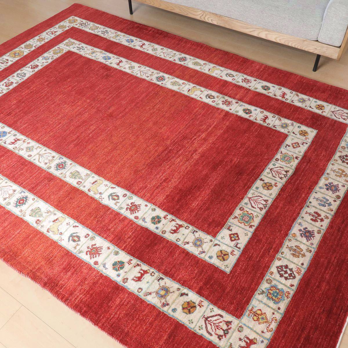 プレミアムギャッベ/ホシナマイ(ルリバフ) 292×203cm(HX-28301)