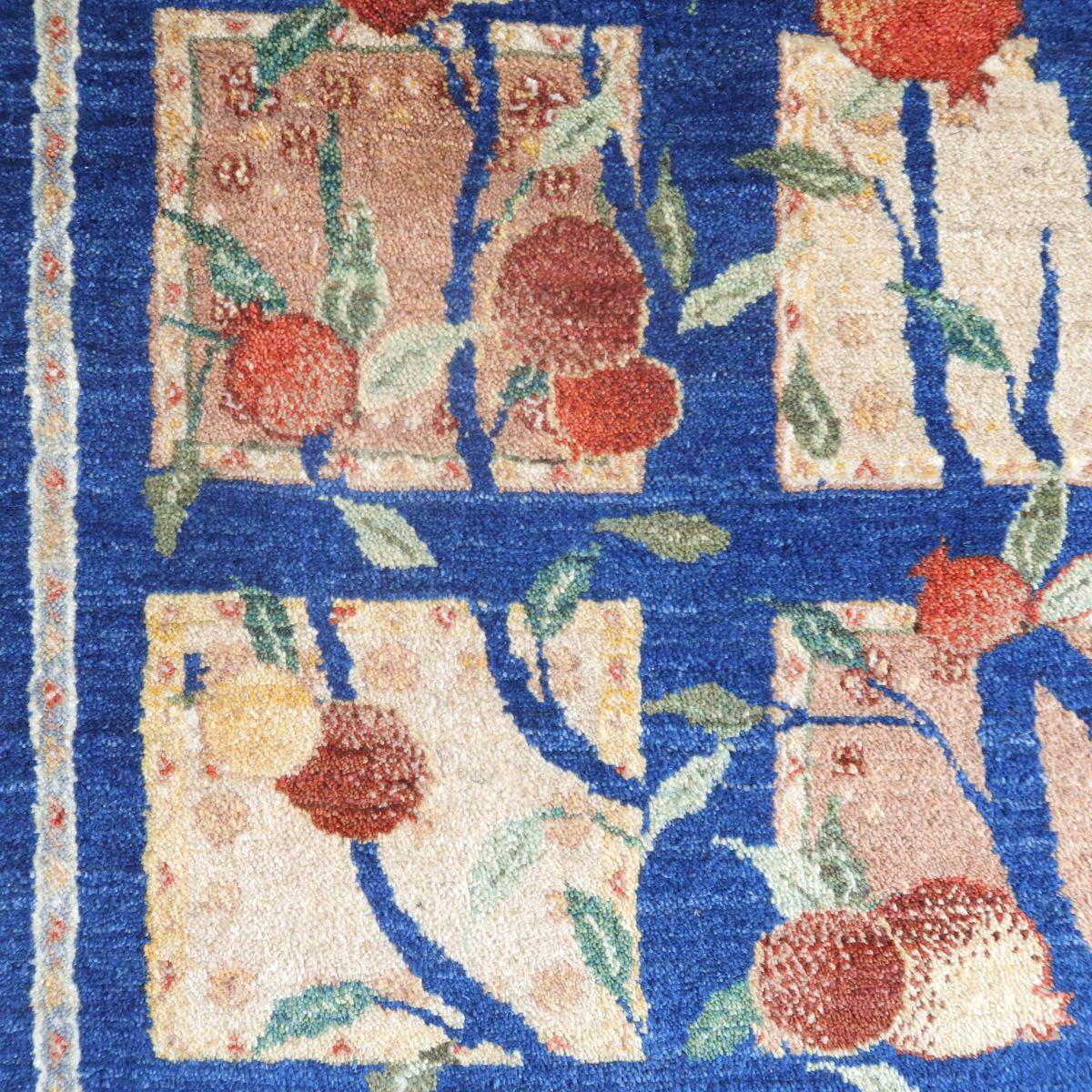プレミアムギャッベ/ホシナマイ(ルリバフ) 297×214cm(HX-33060)