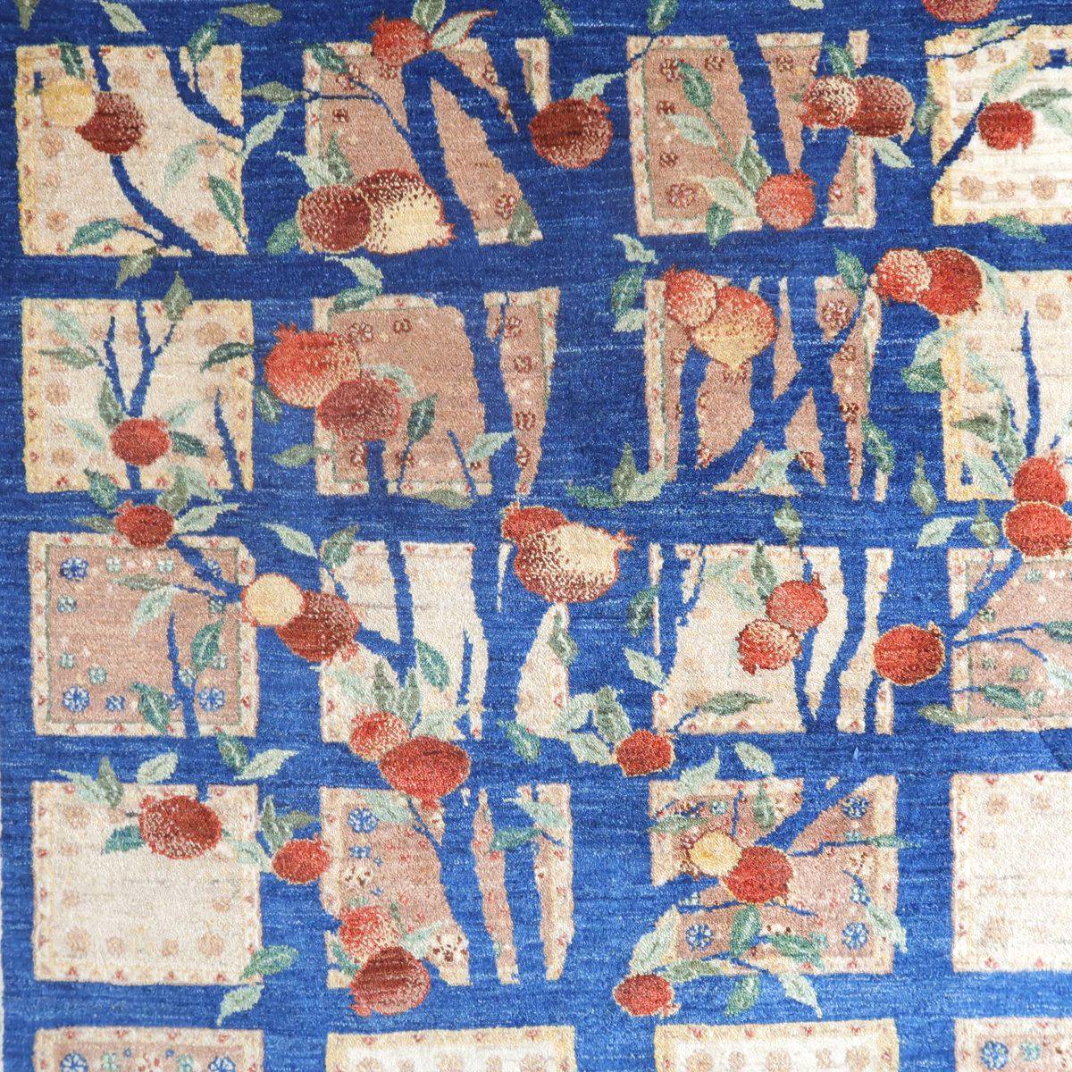 プレミアムギャッベ/ホシナマイ(ルリバフ) 297×214cm(HX-33060)