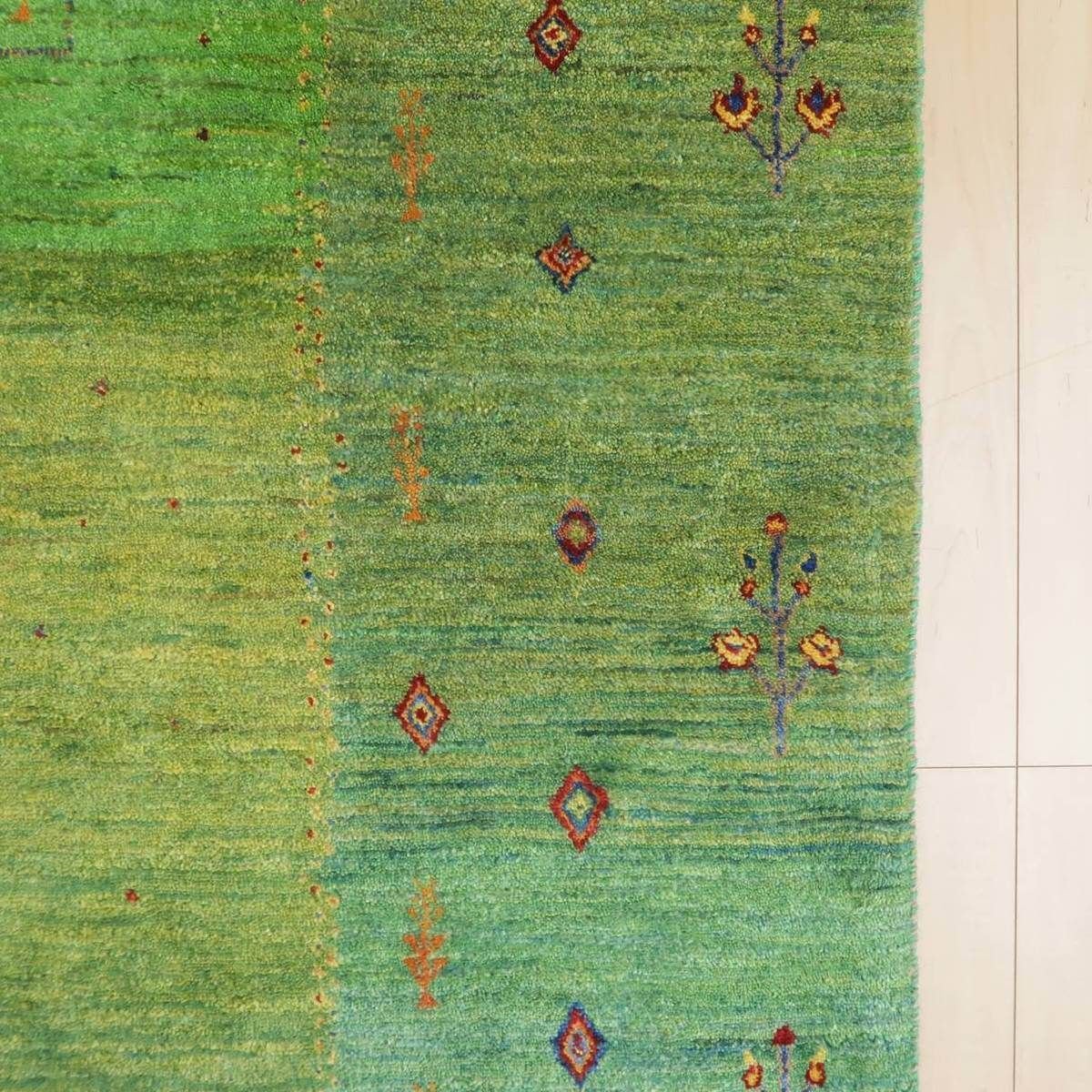 プレミアムギャッベ/ホシナマイ(ルリバフ) 255×162cm(HX-35241)