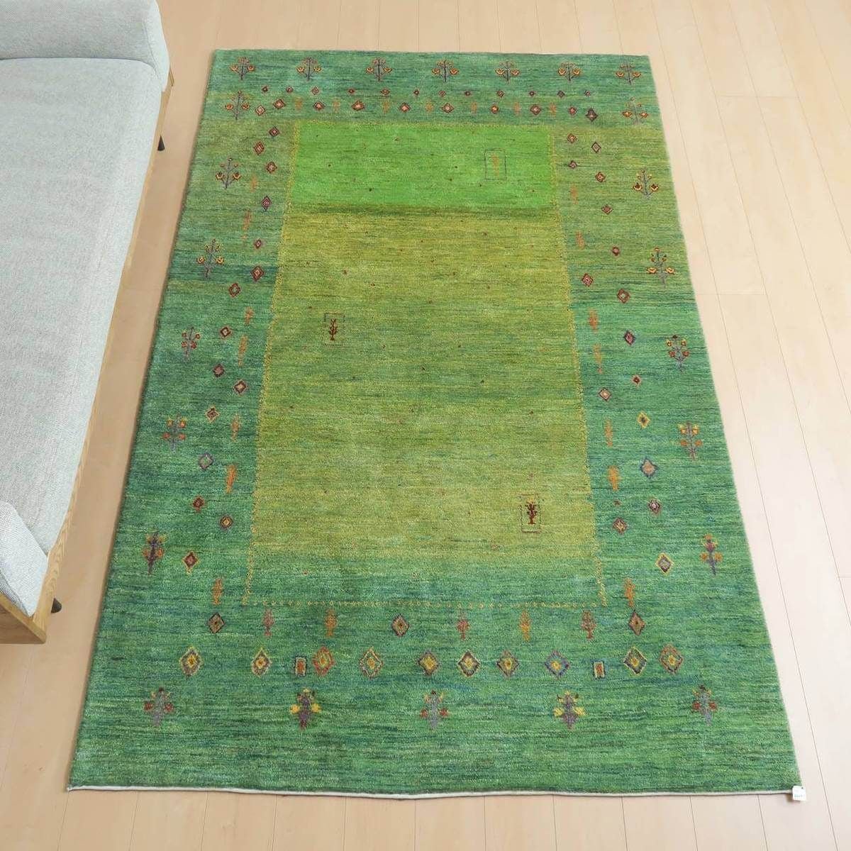 プレミアムギャッベ/ホシナマイ(ルリバフ) 255×162cm(HX-35241)