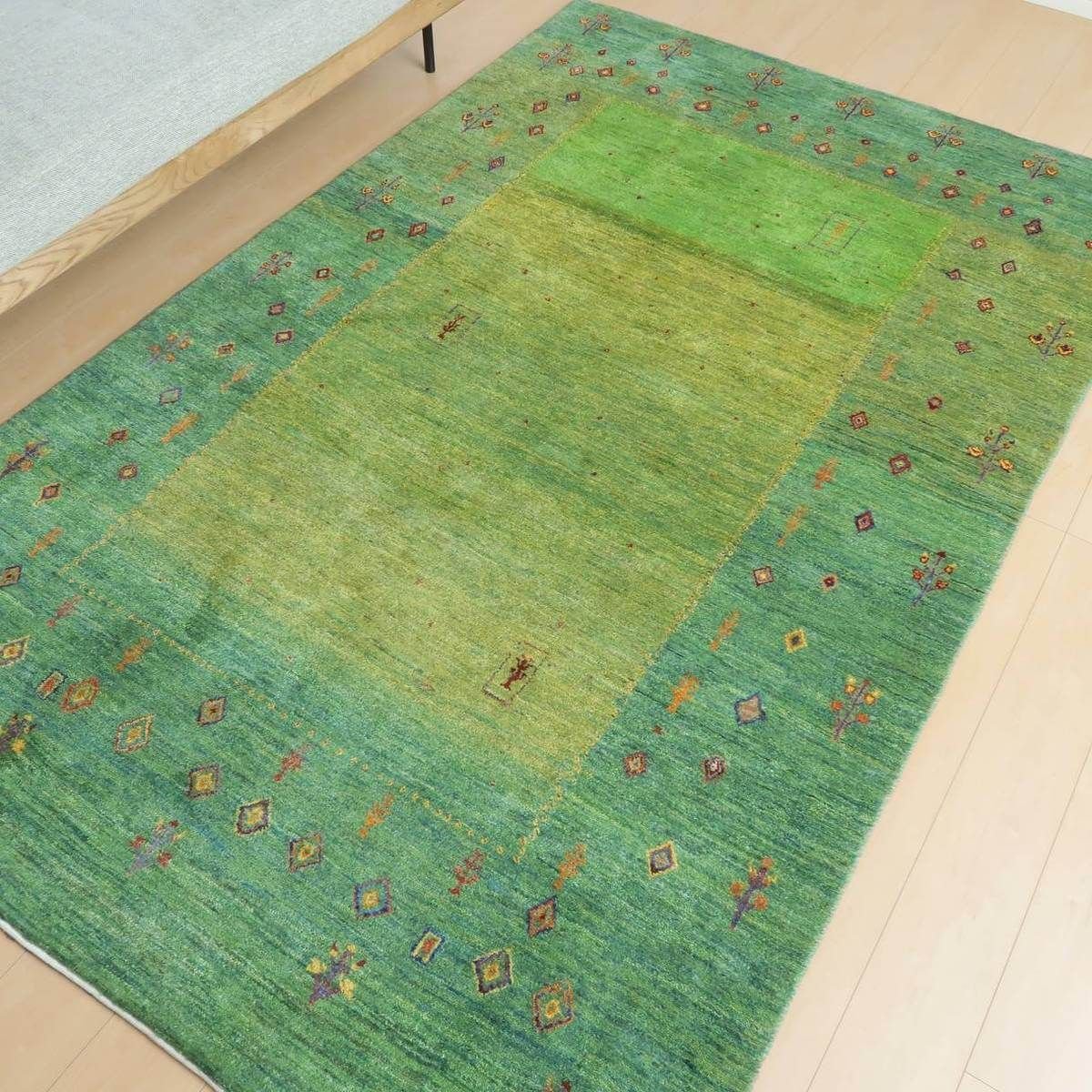 プレミアムギャッベ/ホシナマイ(ルリバフ) 255×162cm(HX-35241)