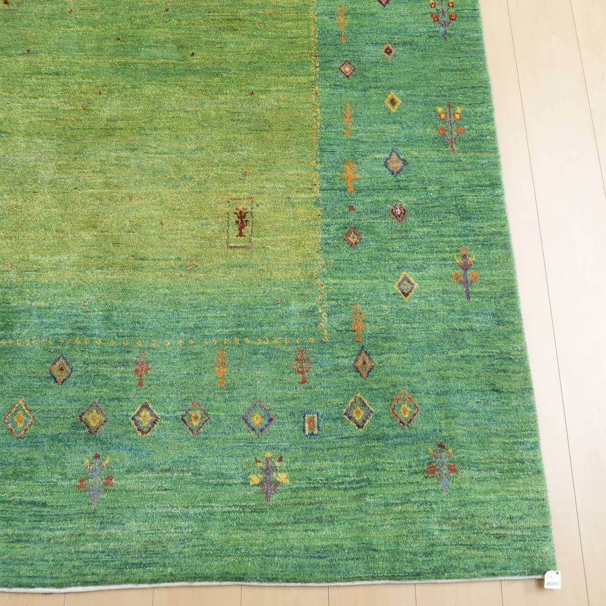 プレミアムギャッベ/ホシナマイ(ルリバフ) 255×162cm(HX-35241)