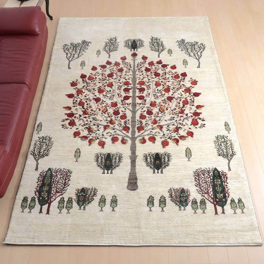 プレミアムギャッベ/ホシナマイ(ルリバフ) 299×201cm(HX-73246)