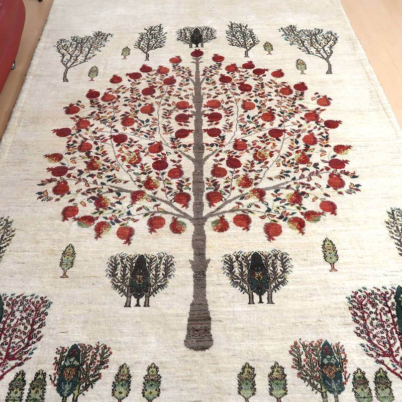 プレミアムギャッベ/ホシナマイ(ルリバフ) 299×201cm(HX-73246)