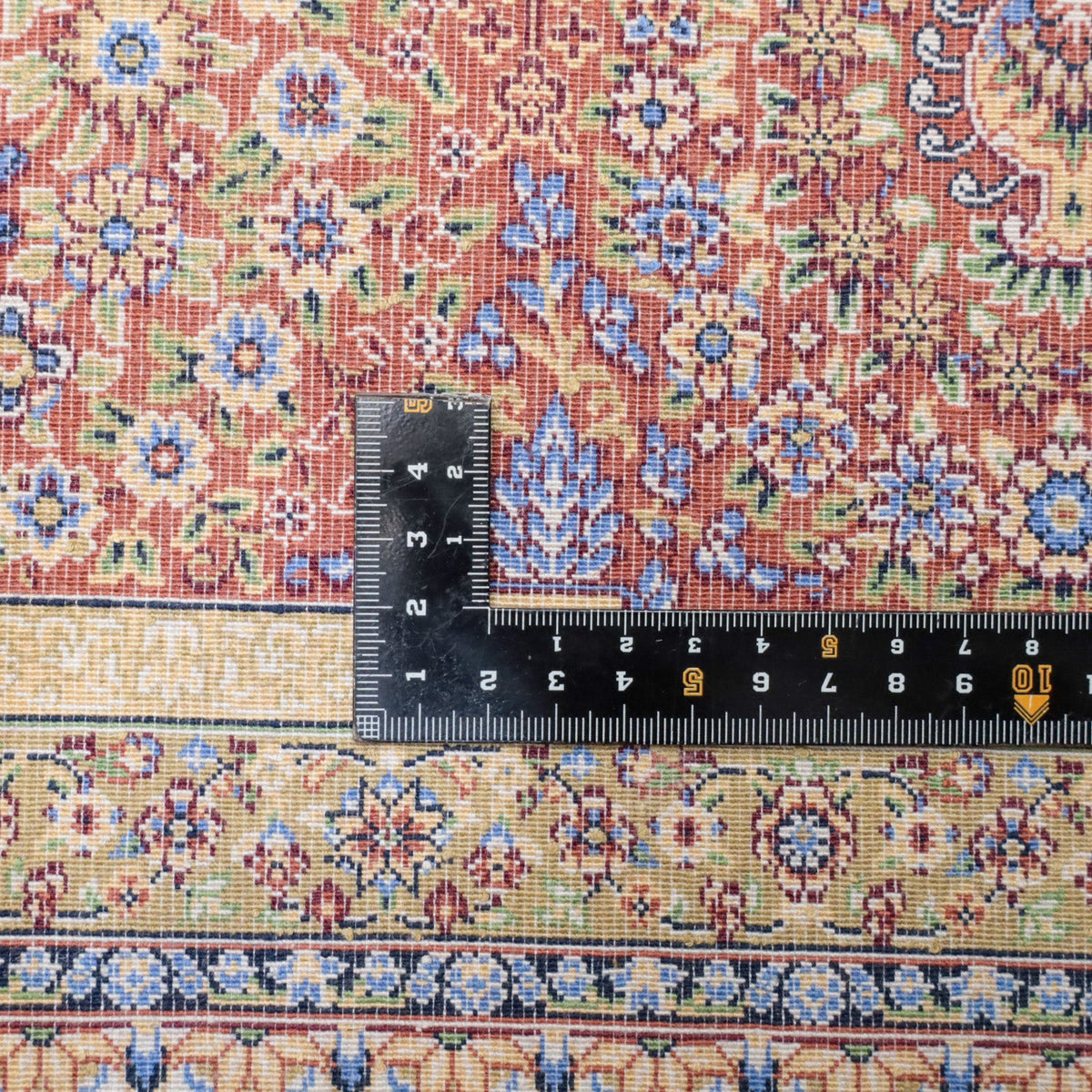 LUMINA モダールアートコレクション|花メダリオン柄 アイボリー×ブルー|204×140cm(S-13309)
