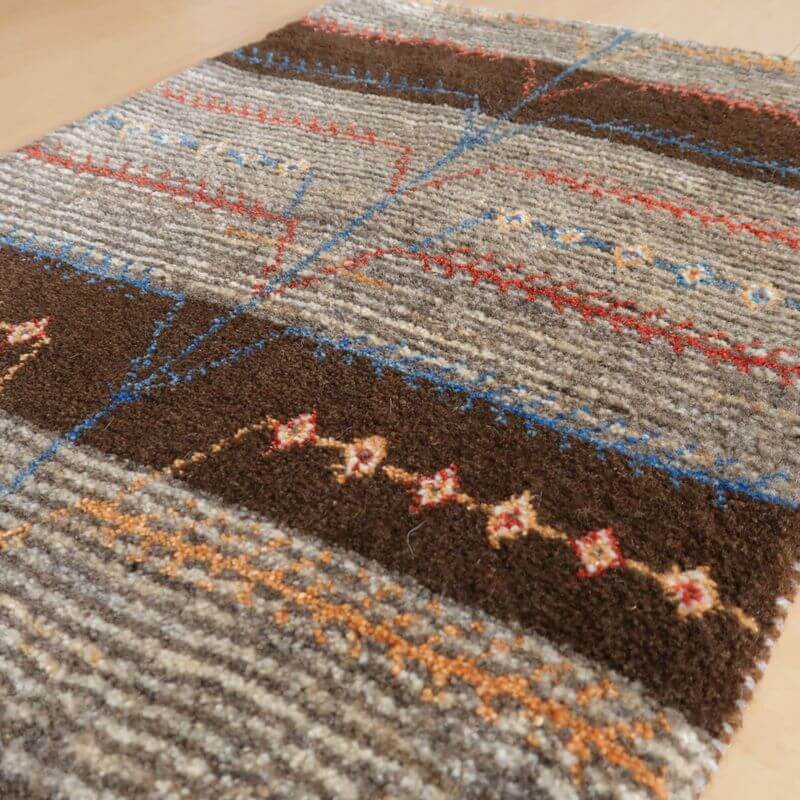 ギャッベ/カシュクリ、細かな上質ランク 89×65cm(ZSS-10794)