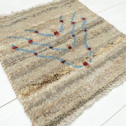 【2枚で46,000円】ギャッベ 37×38cm（BP-12564）