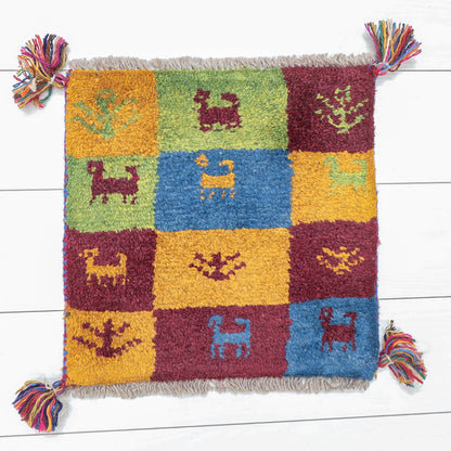 【2枚で46,000円】ギャッベ 40×40cm（BP-12661）