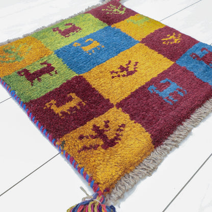 【2枚で46,000円】ギャッベ 40×40cm（BP-12661）