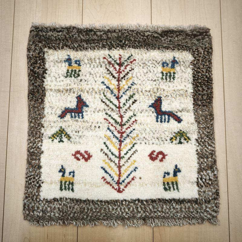 ギャッベ（ギャベ）ラティーフ　39×40cm（BP-12982）