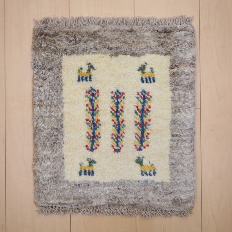 ギャッベ（ギャベ）ラティーフ　42×37cm（BP-12994）