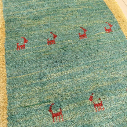 上質ギャッベ／リーズバフ 147×55cm（BR-10588）