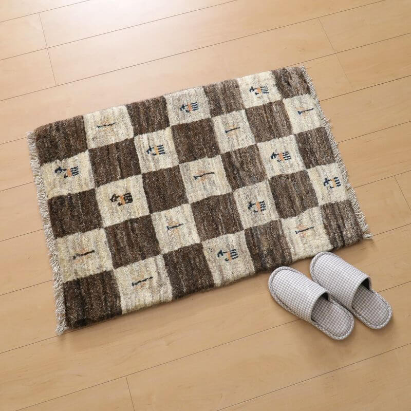 ギャッベ／カシュクリ、細かな上質ランク  87×63cm（BSS-10795）