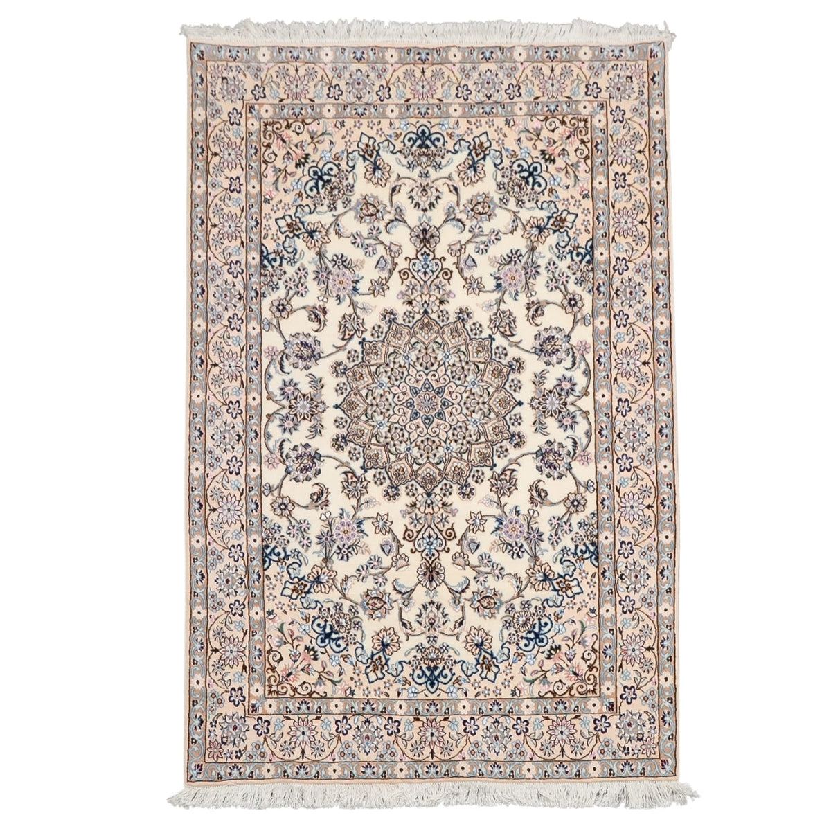 ペルシャ絨毯　ナイン産　9ラ（La）メダリオン柄　203×131cm（FL-13280）