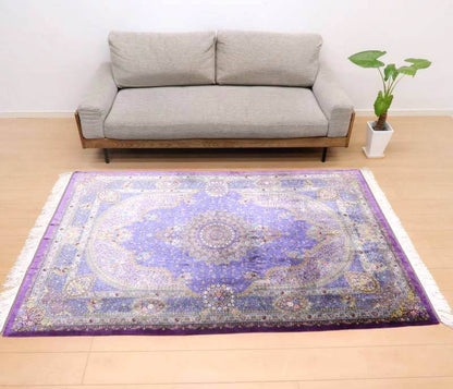 【在庫確保の予約受付中】高級ペルシャ絨毯シルク100％ ジャムシーディ工房 207×134cm（FL-22173）