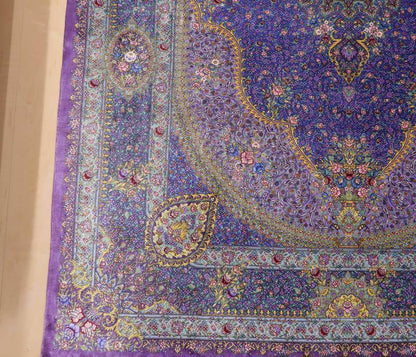 【在庫確保の予約受付中】高級ペルシャ絨毯シルク100％ ジャムシーディ工房 207×134cm（FL-22173）