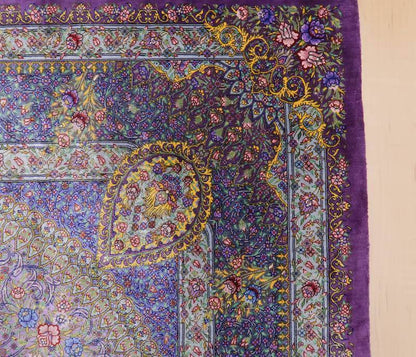 【在庫確保の予約受付中】高級ペルシャ絨毯シルク100％ ジャムシーディ工房 207×134cm（FL-22173）