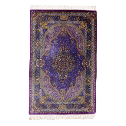 【在庫確保の予約受付中】高級ペルシャ絨毯シルク100％ ジャムシーディ工房 207×134cm（FL-22173）