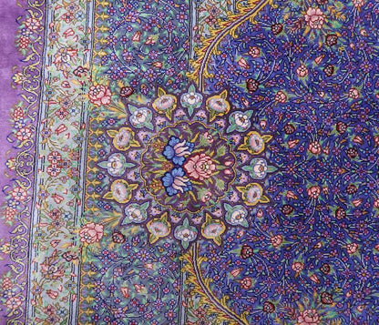 【在庫確保の予約受付中】高級ペルシャ絨毯シルク100％ ジャムシーディ工房 207×134cm（FL-22173）