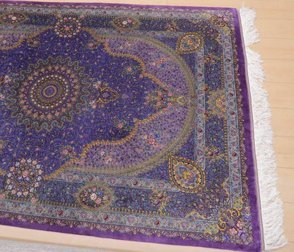 【在庫確保の予約受付中】高級ペルシャ絨毯シルク100％ ジャムシーディ工房 207×134cm（FL-22173）