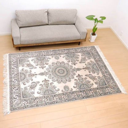【在庫確保の予約受付中】高級ペルシャ絨毯ナイン産ハビビアン工房シルク 237×164cm（FL-22176）