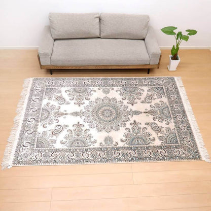 【在庫確保の予約受付中】高級ペルシャ絨毯ナイン産ハビビアン工房シルク 237×164cm（FL-22176）