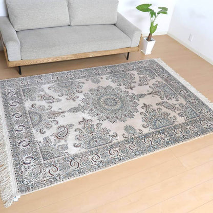 【在庫確保の予約受付中】高級ペルシャ絨毯ナイン産ハビビアン工房シルク 237×164cm（FL-22176）