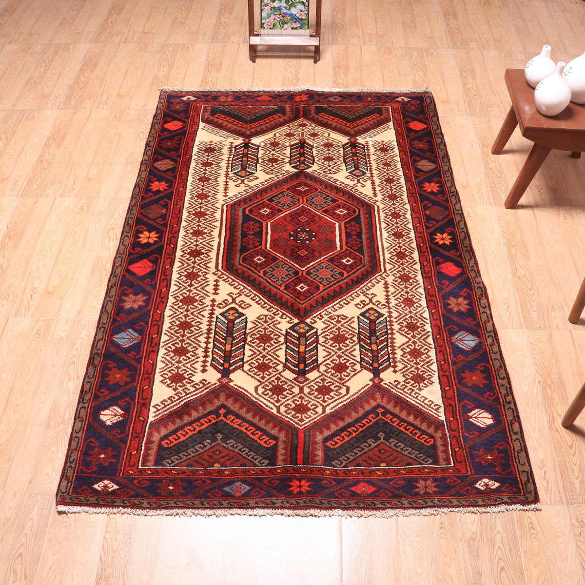 ペルシャ絨毯（イラン産）ザンジャン　196×123cm（FL-70139）