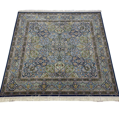 最高級ペルシャ絨毯（ナイン産）ハビビアン工房　208×206cm（FL-70375）
