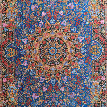 高級ペルシャ絨毯（シルク100％）メフルバフ工房　200×129cm（FN-70334）
