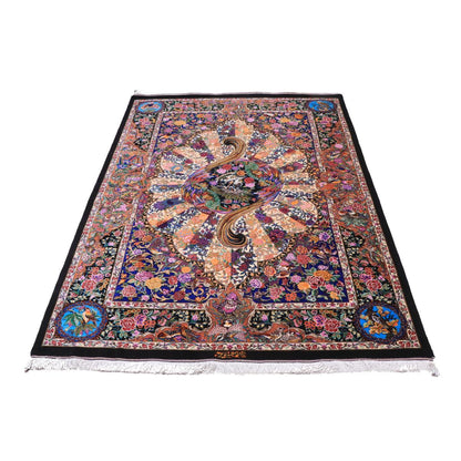 高級ペルシャ絨毯（シルク100％）モハンマディー工房　193×132cm（FN-70341）