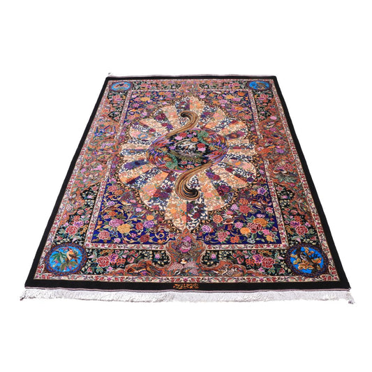 高級ペルシャ絨毯（シルク100％）モハンマディー工房　193×132cm（FN-70341）