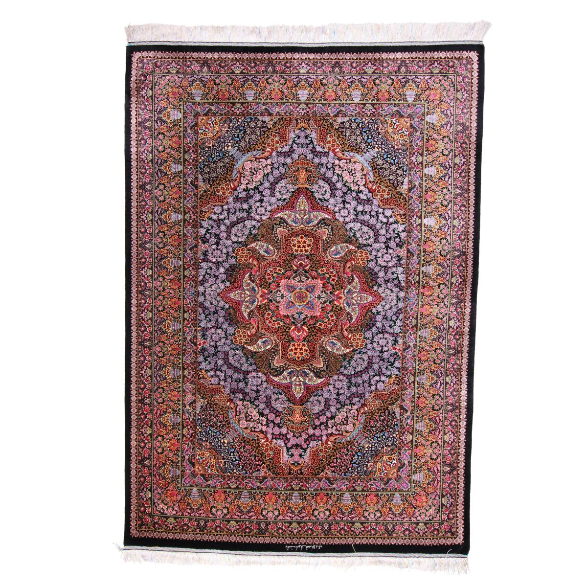 高級ペルシャ絨毯（シルク100％）ヌーリ工房　206×72cm（FN-70342）