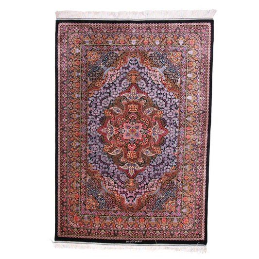高級ペルシャ絨毯（シルク100％）ヌーリ工房　206×72cm（FN-70342）