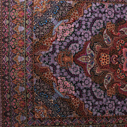 高級ペルシャ絨毯（シルク100％）ヌーリ工房　206×72cm（FN-70342）