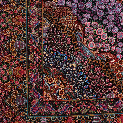 高級ペルシャ絨毯（シルク100％）ヌーリ工房　206×72cm（FN-70342）