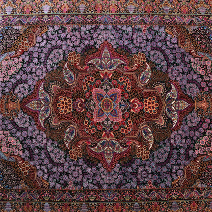 高級ペルシャ絨毯（シルク100％）ヌーリ工房　206×72cm（FN-70342）