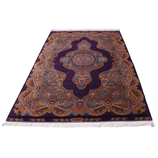 高級ペルシャ絨毯（シルク100％）マラーム工房　212×137cm（FN-70344）