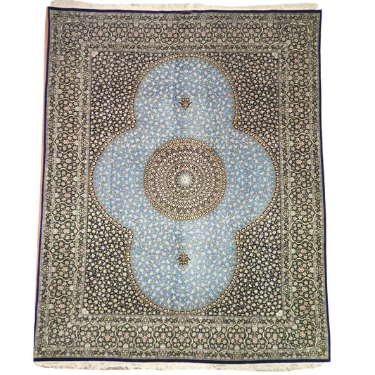 【1800万円Collection】ペルシャ絨毯（シルク100％手織り）マルーフ・モサヴィ　240×192cm（FN-70375）