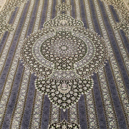 【2000万円Collection】ペルシャ絨毯（シルク100％手織り）マルーフ・モサヴィ　290×206cm（FN-70376）