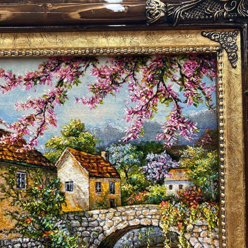 ペルシャ絨毯タブリーズ絵画　107×90cm（FP-6）