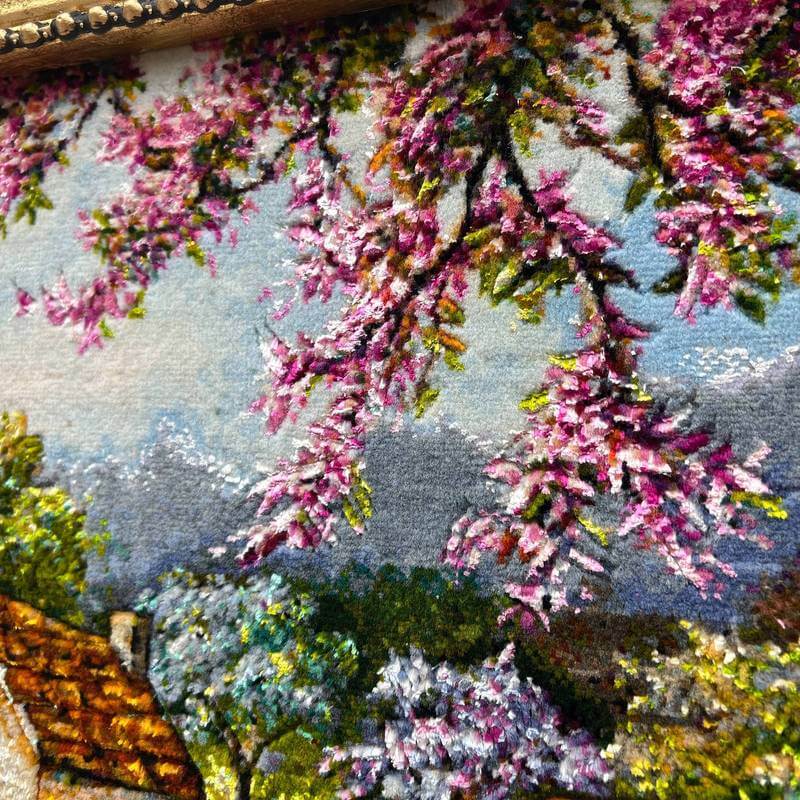 ペルシャ絨毯タブリーズ絵画　107×90cm（FP-6）