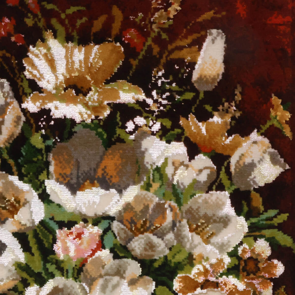 ペルシャ絨毯　タブリーズ産　絵画絨毯　72×53cm（FP-70258）