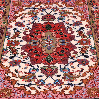 ペルシャ絨毯（イラン産）タブリーズ　92×62cm（FS-70011）