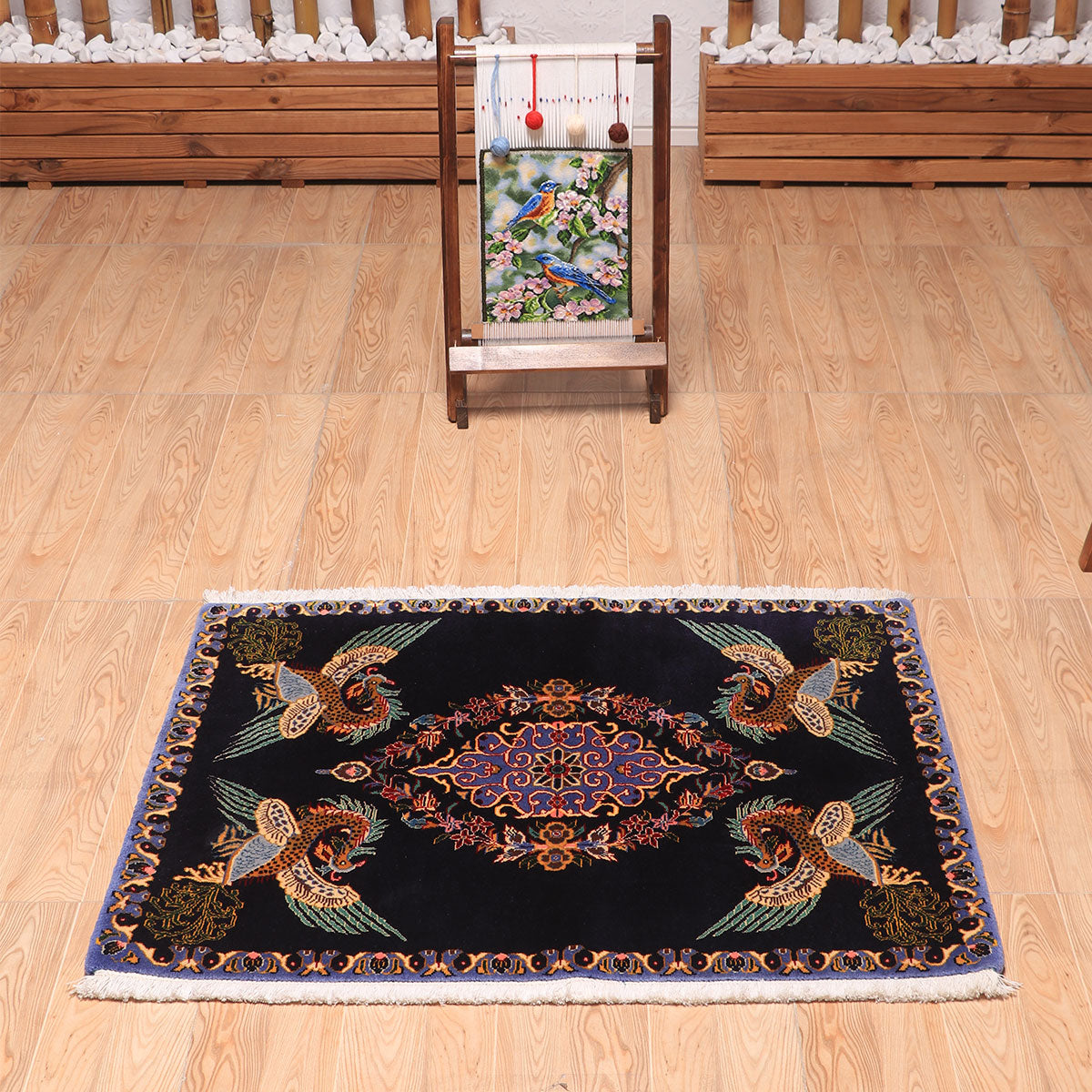 ペルシャ絨毯（イラン産）カーシャーン　94×73cm（FS-70016）