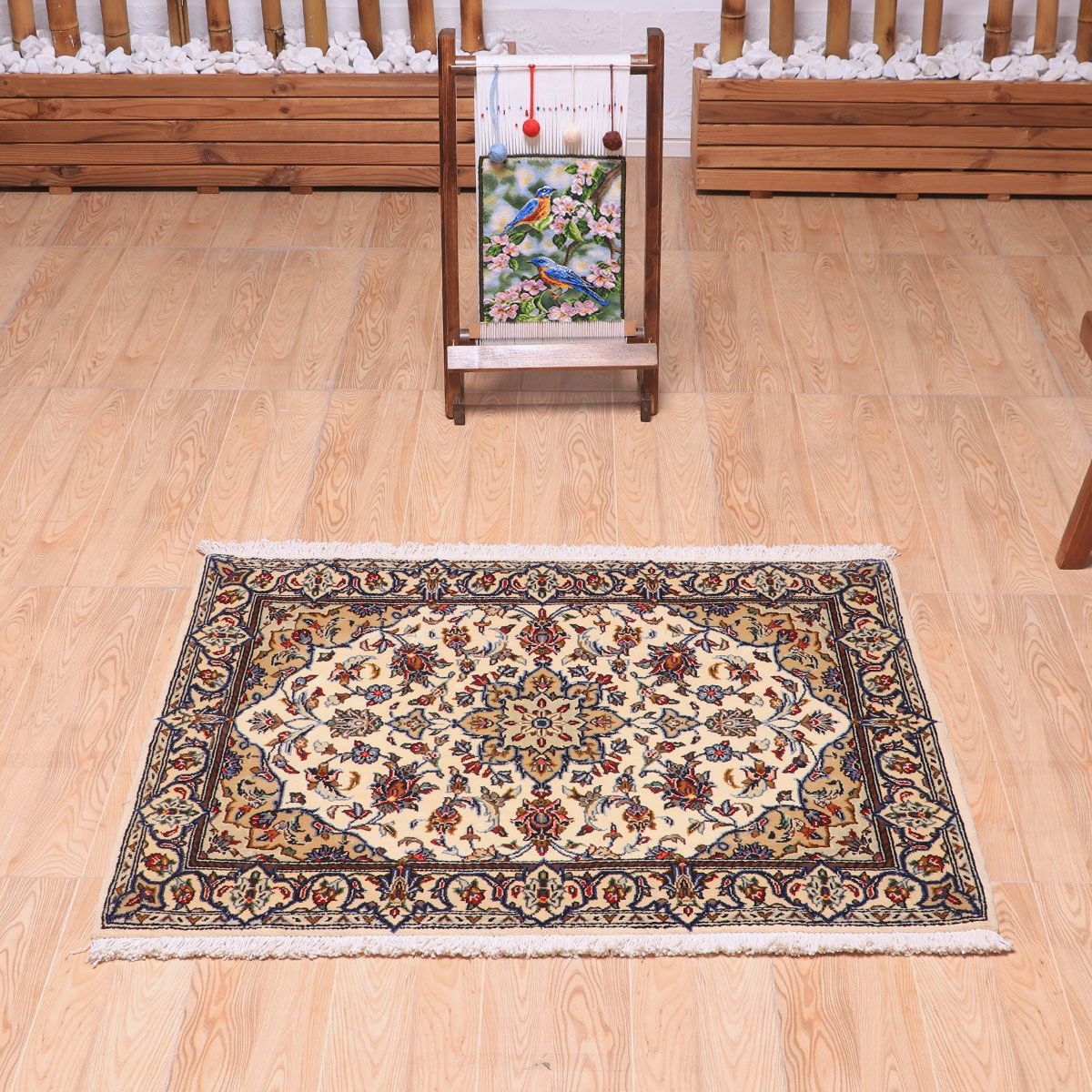 ペルシャ絨毯（イラン産）カーシャーン　96×76cm（FS-70021）